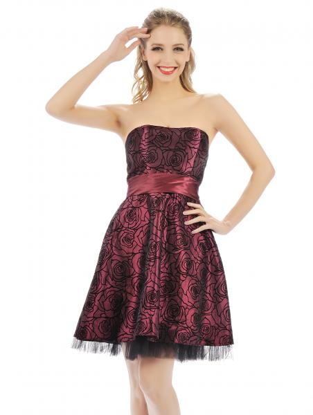 Abendkleid AK-5963 braun / bordeaux